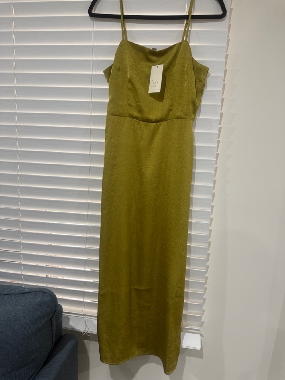 a new day Olive Green Satin Slip Maxi Dress